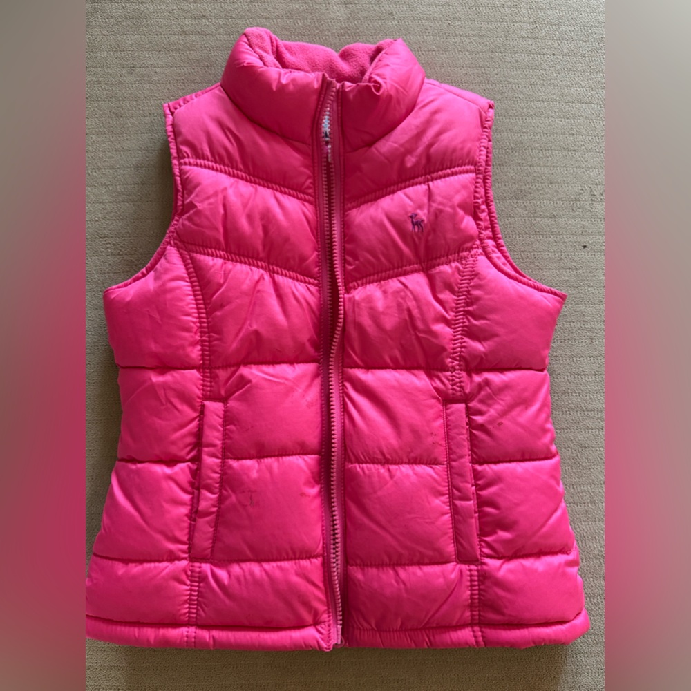 Old Navy Pink Puffer Vest Girls Size M